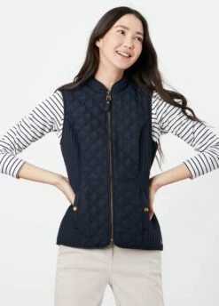 Joules Minx Diamond Quilted Gilet - Marine Navy -Horse Rider Shop joulesminxgiletnavy3rdy