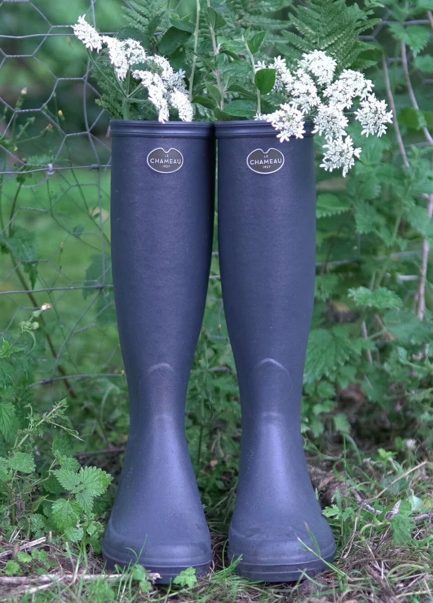 Le Chameau Iris Jersey Lined Wellingtons - Bleu Fonce 2 Le Chameau Iris Jersey Lined Wellingtons - Bleu Fonce - Image 2