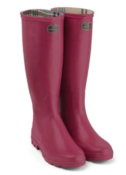 Le Chameau Iris Jersey Lined Wellingtons - Rose