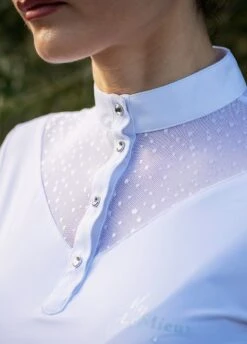 LeMieux Amelie Show Shirt - White -Horse Rider Shop lemieux amelie show shirt 3
