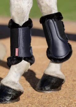 LeMieux Fleece Edged Mesh Brushing Boot - Twilight Navy -Horse Rider Shop lemieux fleece brush boot twilight navy 7rdy