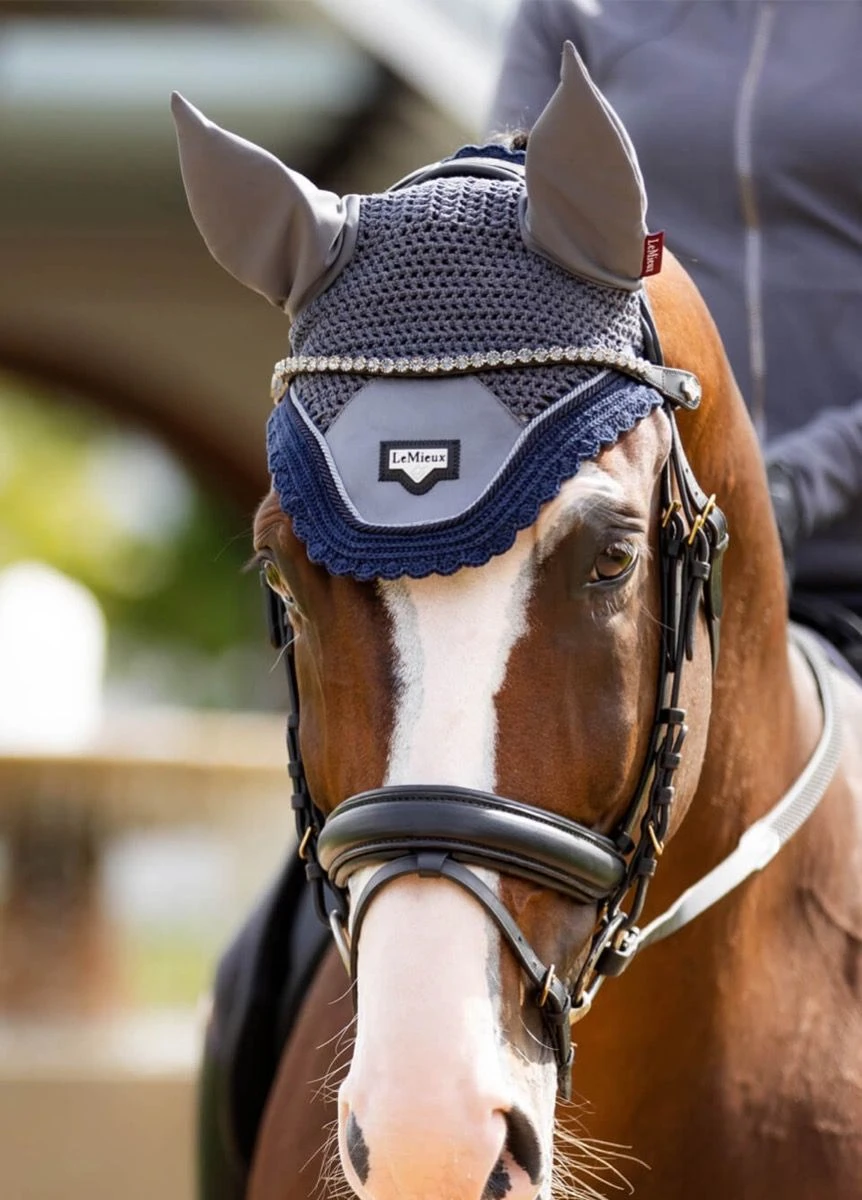 LeMieux Loire Fly Hood - Twilight Grey 2 LeMieux Loire Fly Hood - Twilight Grey - Image 2