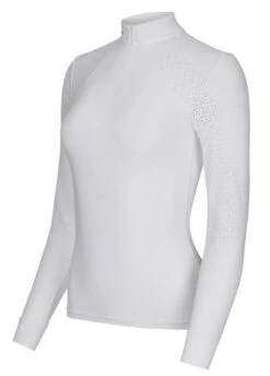 LeMieux Olivia Long Sleeve Show Shirt - White -Horse Rider Shop lemieux olivia ls shirt white 3rdy
