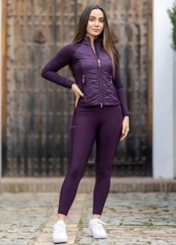 LeMieux Activewear Summer Pull On Breeches - Aubergine -Horse Rider Shop lemieux pullon breech aubergine 3rdy