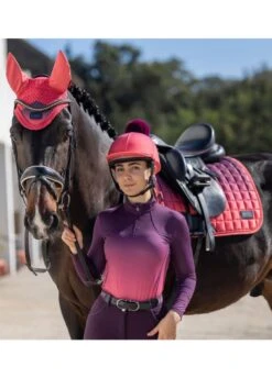 LeMieux Spectrum Fly Hood - Aubergine/Papaya -Horse Rider Shop lemieux spectrum papaya 1rdy