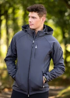 LeMieux Mens Elite SoftShell Jacket - Anthracite -Horse Rider Shop lm elite softshell anthracite 4rdy