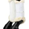 LeMieux Fleece Edged Mesh Brushing Boots - White/Natural