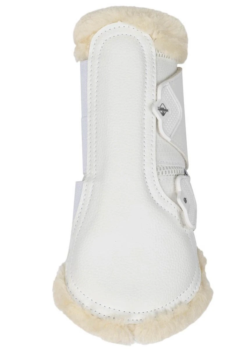 LeMieux Fleece Edged Mesh Brushing Boots - White/Natural 2 LeMieux Fleece Edged Mesh Brushing Boots - White/Natural - Image 2