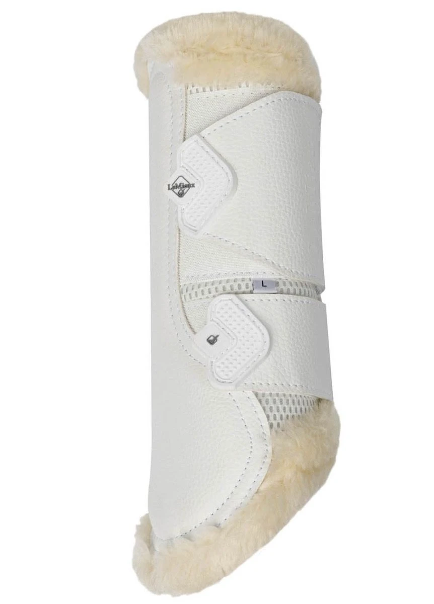 LeMieux Fleece Edged Mesh Brushing Boots - White/Natural 3 LeMieux Fleece Edged Mesh Brushing Boots - White/Natural - Image 3