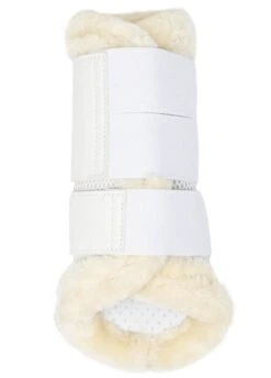 LeMieux Fleece Edged Mesh Brushing Boots - White/Natural 7 LeMieux Fleece Edged Mesh Brushing Boots - White/Natural -Horse Rider Shop lmfleeceedgedbootwhite4rdy
