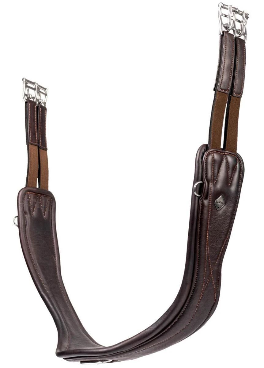 LeMieux Gel-Tek Anatomic Curve Jumping Girth - Brown 1 LeMieux Gel-Tek Anatomic Curve Jumping Girth - Brown