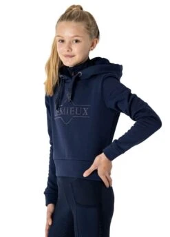 LeMieux Young Rider Cropped Hoodie - Navy -Horse Rider Shop lmyouthhoodnavy3rdy