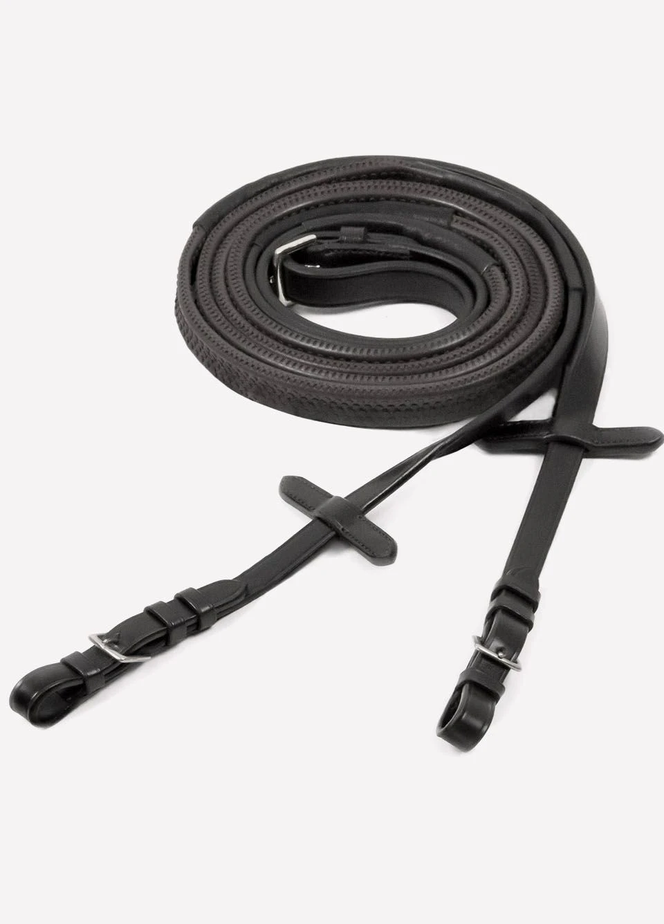Schockemohle Neoline Rubber Reins - Black 2 Schockemohle Neoline Rubber Reins - Black - Image 2