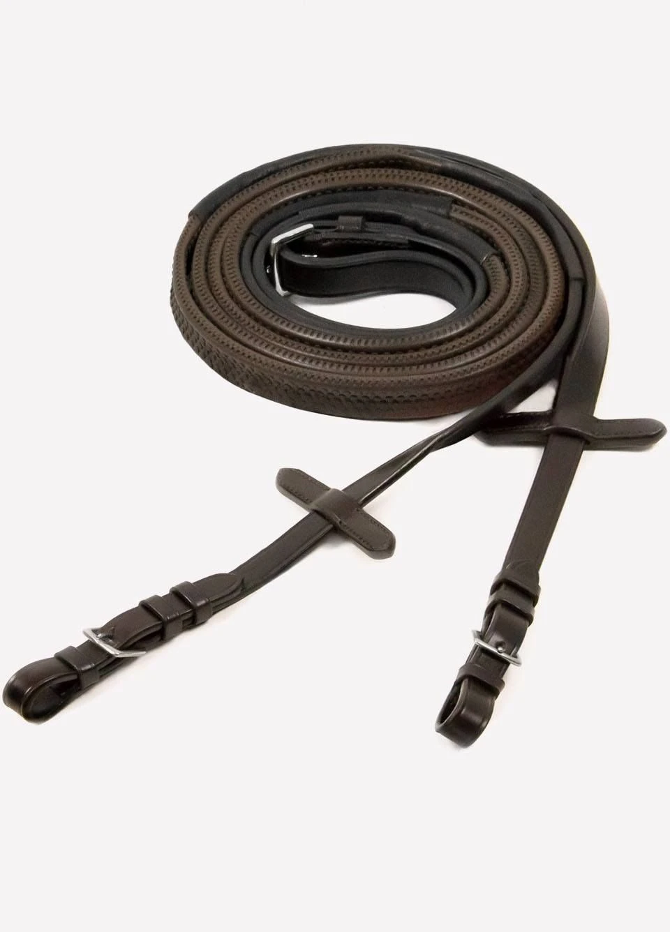 Schockemohle Neoline Rubber Reins - Brown 2 Schockemohle Neoline Rubber Reins - Brown - Image 2