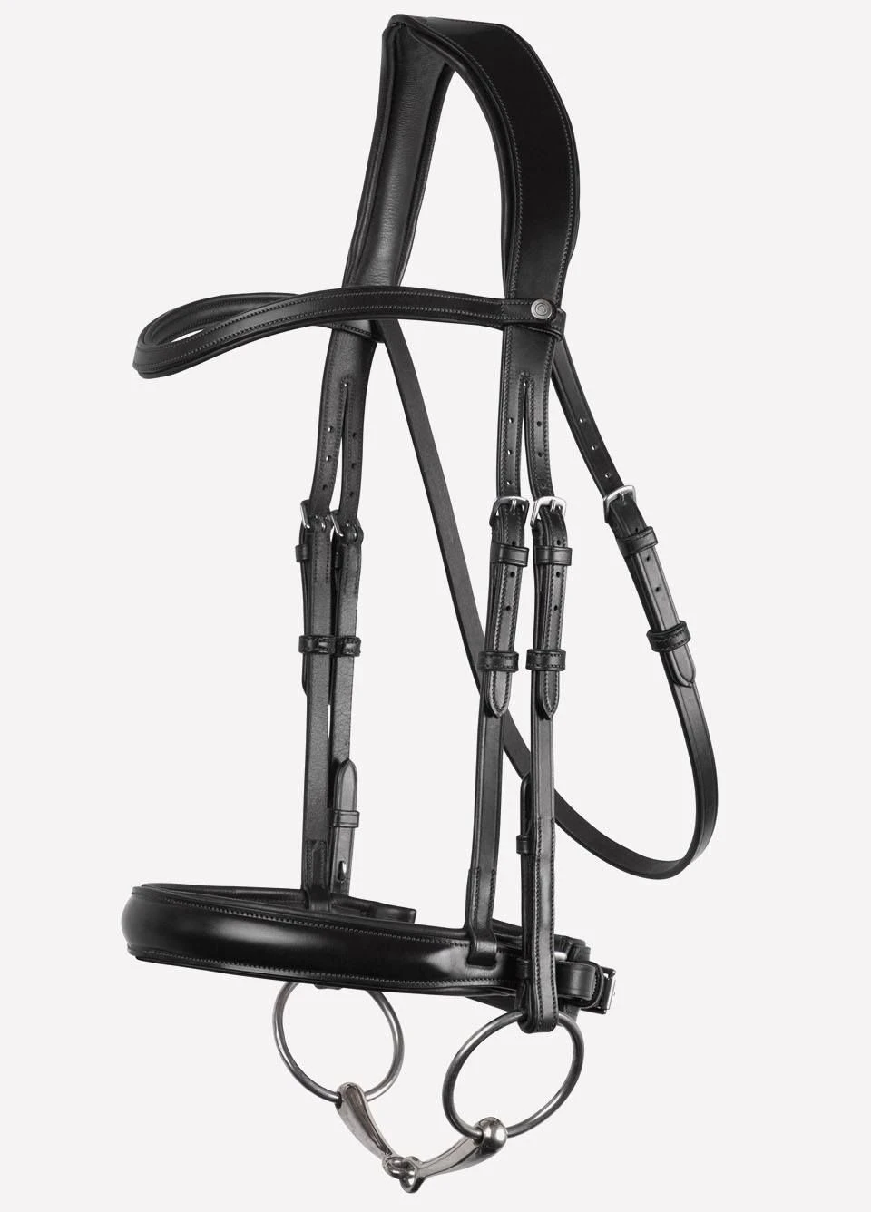 Montar Normandie Eco-Leather Dressage Bridle - Black 3 Montar Normandie Eco-Leather Dressage Bridle - Black - Image 3