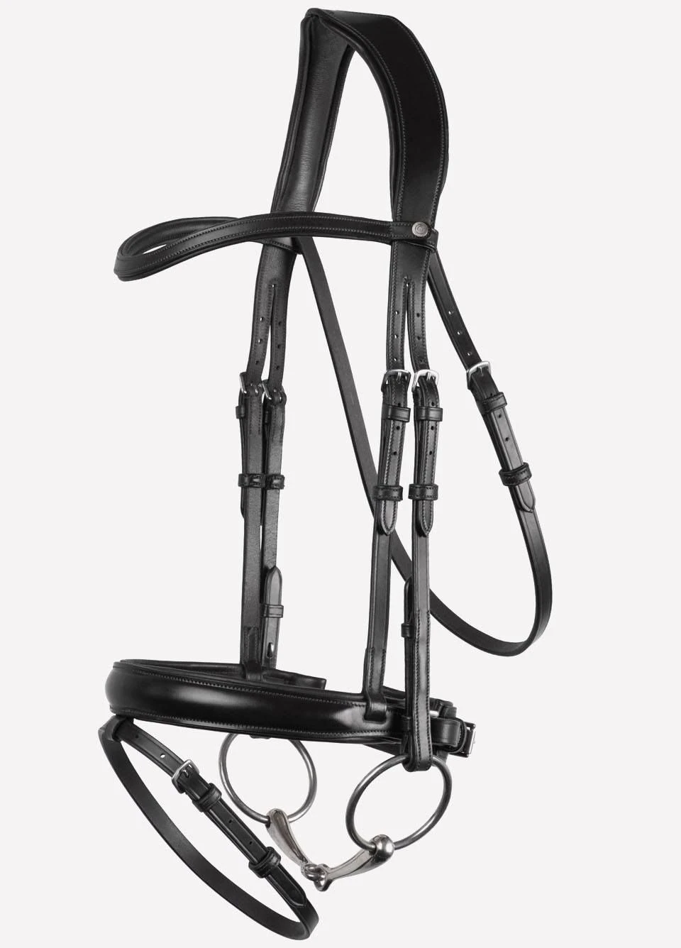 Montar Normandie Eco-Leather Dressage Bridle - Black 2 Montar Normandie Eco-Leather Dressage Bridle - Black - Image 2