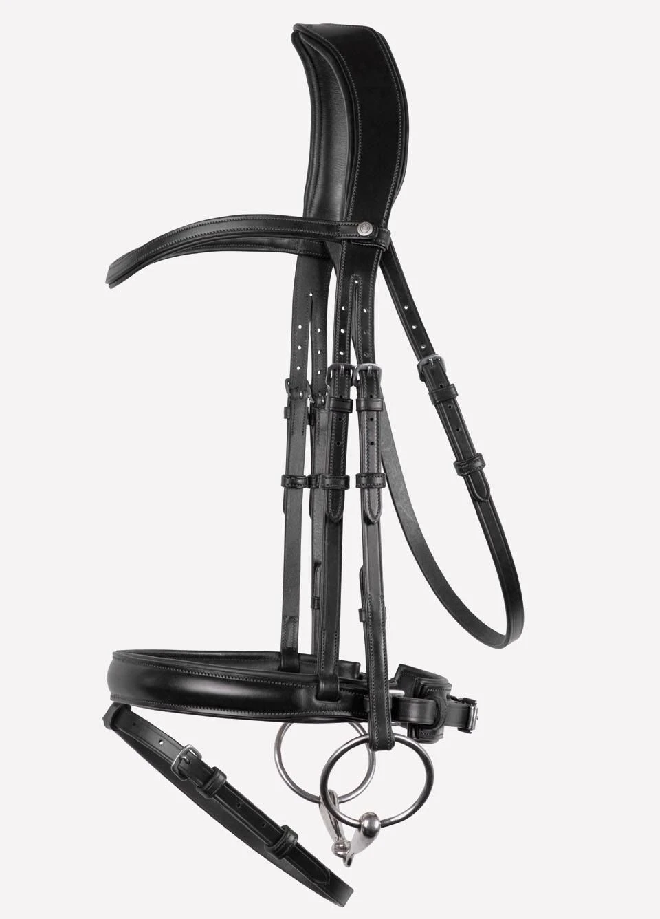 Montar Normandie Eco-Leather Dressage Bridle - Black 1 Montar Normandie Eco-Leather Dressage Bridle - Black