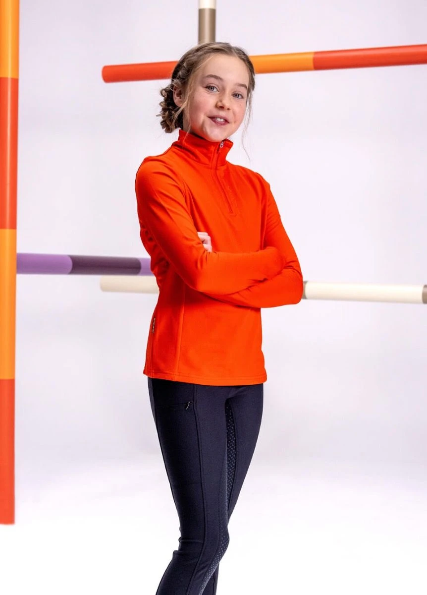 Pikeur Zip Shirt Sports - Burnt Orange 2 Pikeur Zip Shirt Sports - Burnt Orange - Image 2