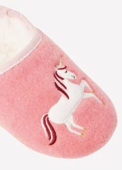 Joules Junior Slippet Felt Mule Slippers - Pink Unicorn -Horse Rider Shop pinkunicorn2 1
