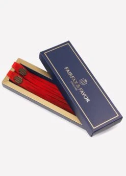 Fairfax & Favor Suede Boot Tassels - Red