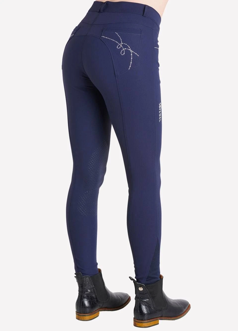 Montar Ladies Reese Bling Breeches - Navy 2 Montar Ladies Reese Bling Breeches - Navy - Image 2