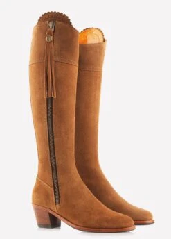 Fairfax & Favor Heeled Regina Suede Boot - Tan -Horse Rider Shop reginaheeltan5