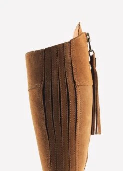 Fairfax & Favor Suede Flat Regina - Tan -Horse Rider Shop reginatan4