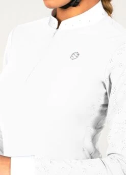 Samshield Louison Long Sleeve Show Shirt - White -Horse Rider Shop samshield louison long sleeves white 3rdy