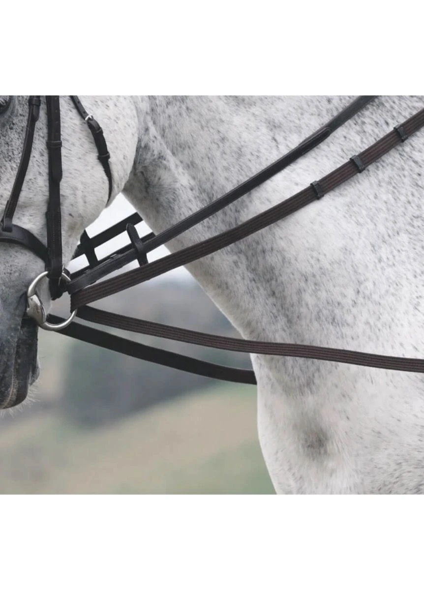 Shires Cotton Web Draw Rein - Black 1 Shires Cotton Web Draw Rein - Black