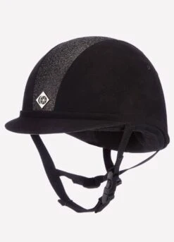 Charles Owen Sparkly YR8 Junior Riding Hat - Black/Black