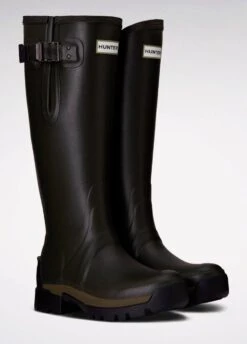 Hunter Ladies Balmoral Neoprene Tech Sole Wellingtons - Dark Olive
