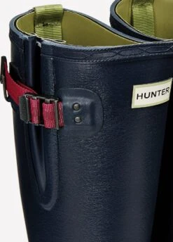 Hunter Ladies Balmoral Neoprene Tech Sole Wellingtons - Navy/Pepper -Horse Rider Shop wmnsbalmoralpepper4rdy